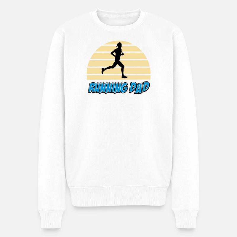 Running dad - Pull Premium bio Homme - blanc