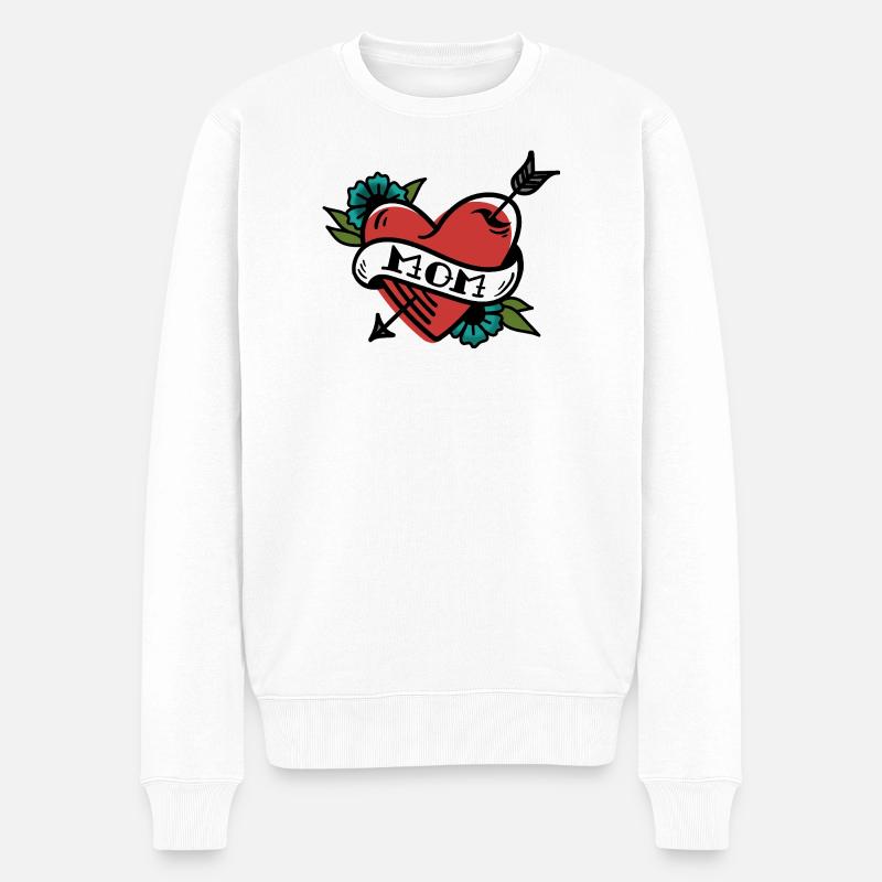 Mom Tatoo - Männer Premium Bio Pullover - Weiß