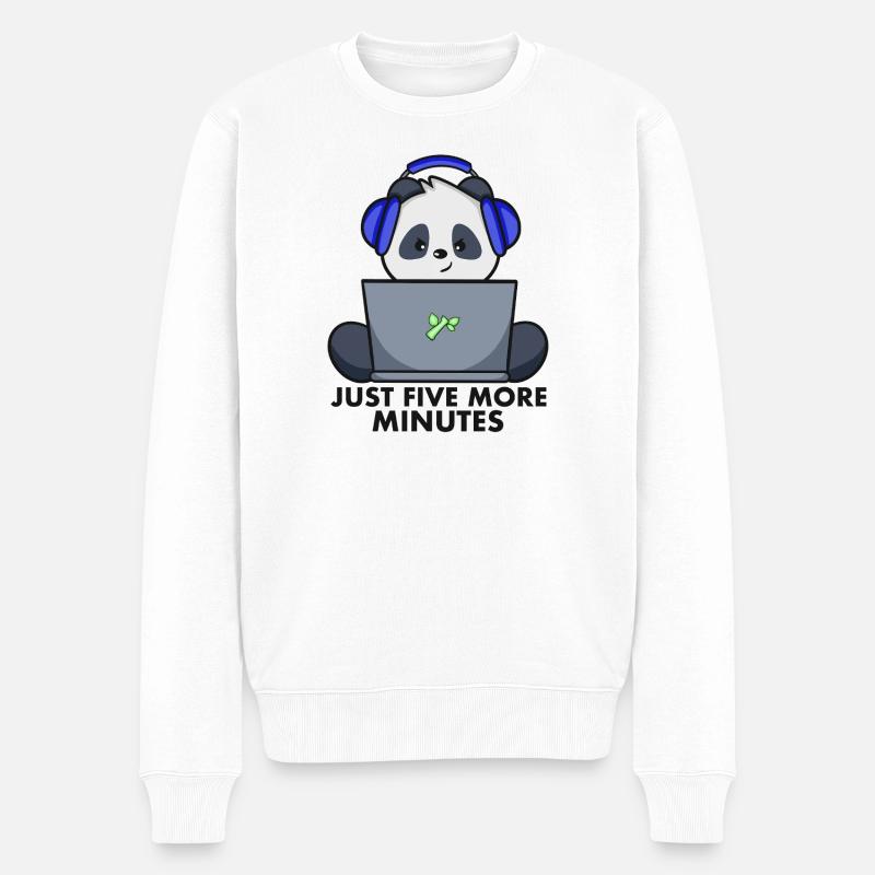 Gaming Panda - Männer Premium Bio Pullover - Weiß