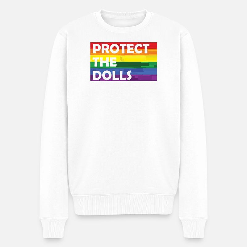 PROTÉGEZ L’ARC-EN-CIEL DES POUPÉES - Pull Premium bio Homme - blanc