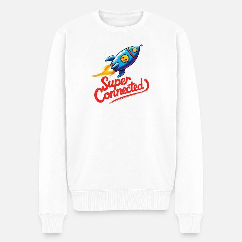 Super connecté - Pull Premium bio Homme - blanc
