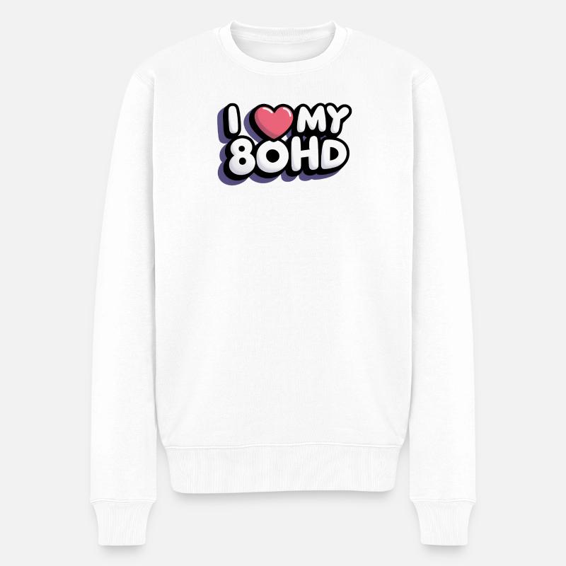 J’adore mon 80HD - Pull Premium bio Homme - blanc