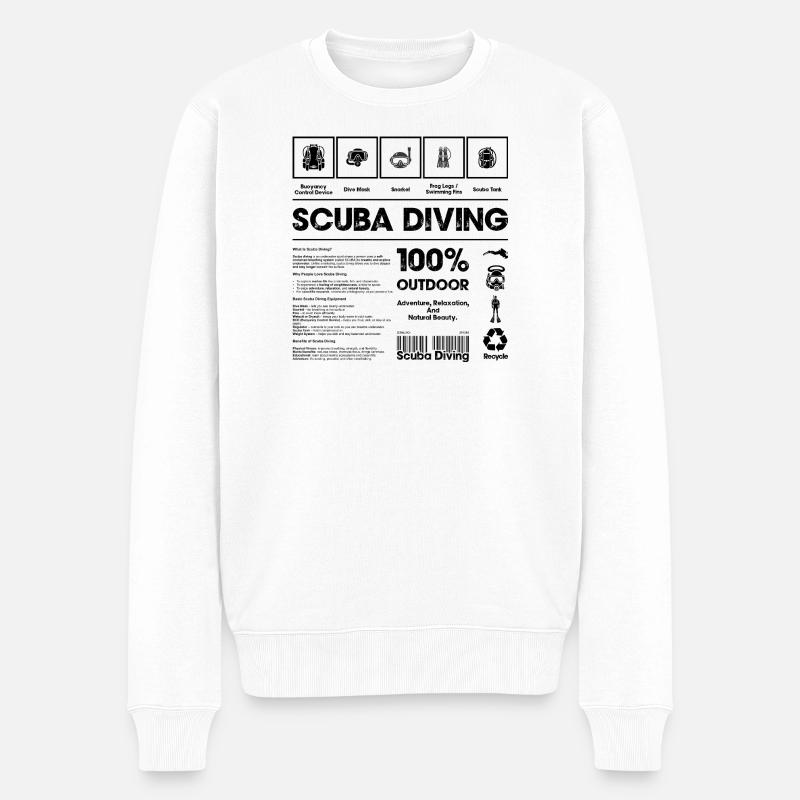 Tauchen - Männer Premium Bio Pullover - Weiß