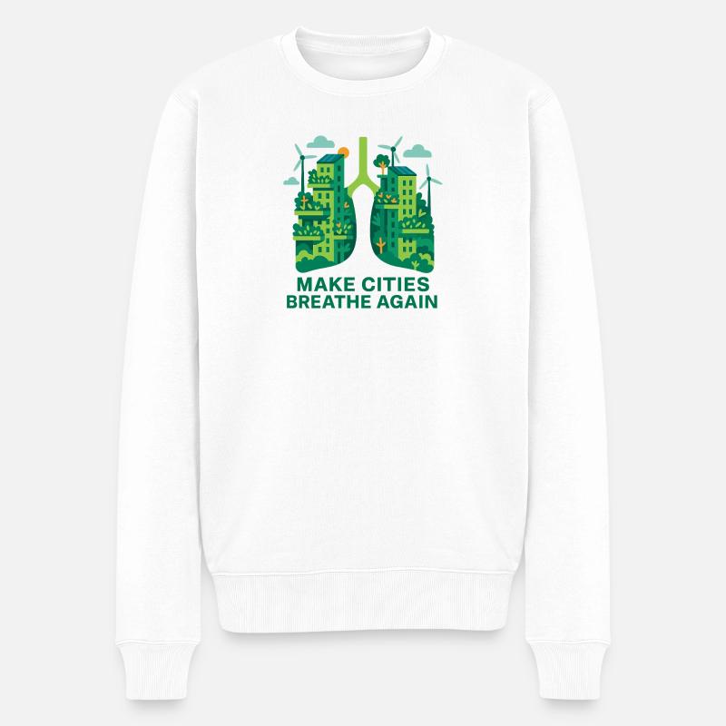 Urban Lungs - Männer Premium Bio Pullover - Weiß