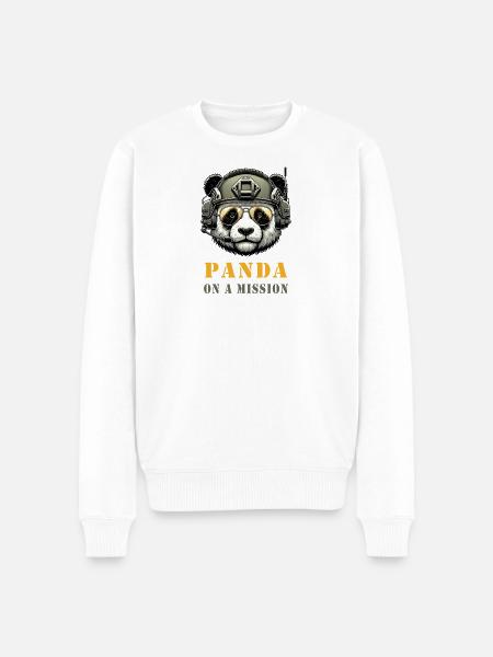 Panda in Mission / Military - Men's Premium Organic Jumper - white