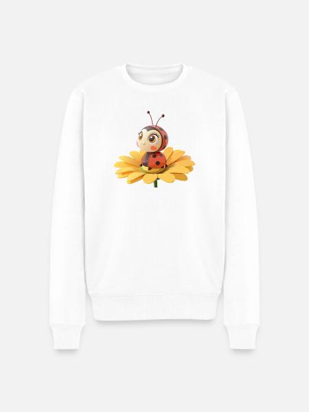 Cute ladybug on a flower - Men's Premium Organic Jumper - white