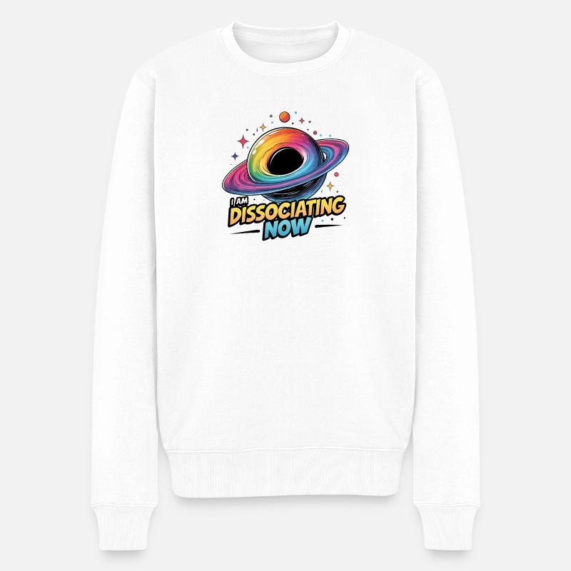 I am Dissociating Now - Männer Premium Bio Pullover - Weiß