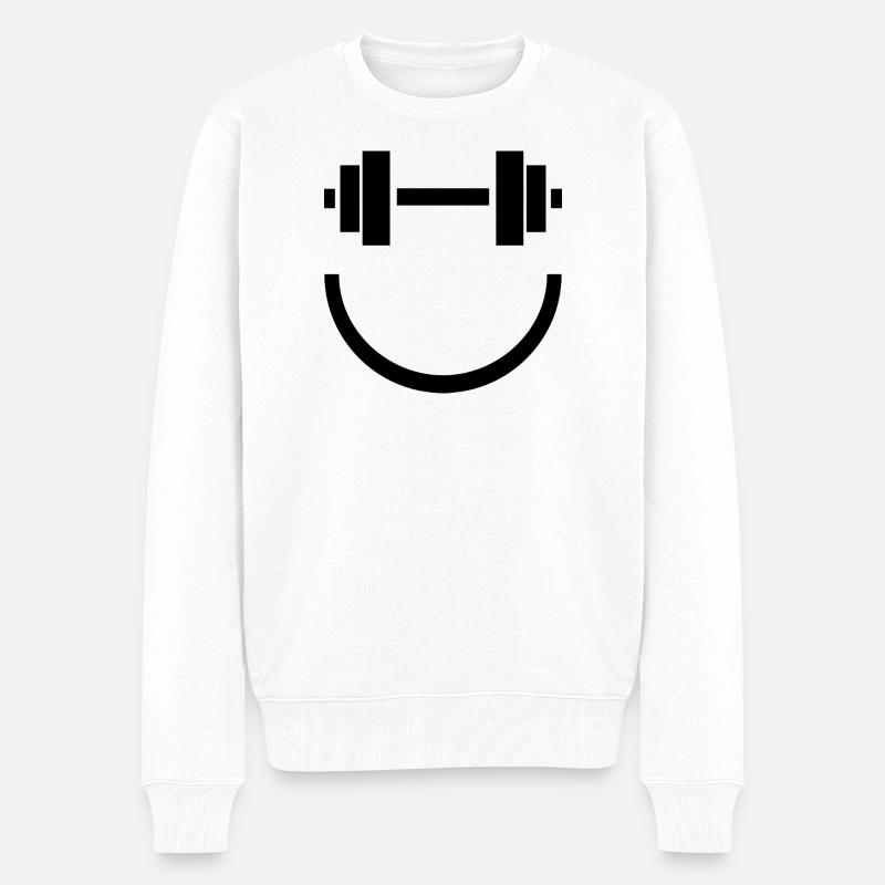 Smile Gains - Männer Premium Bio Pullover - Weiß
