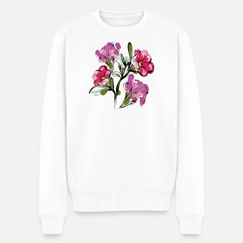 Blumenstrauß Flowers - Männer Premium Bio Pullover - Weiß
