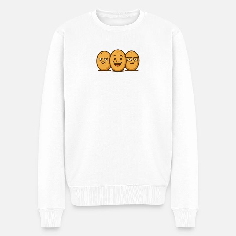 Brötchenbande – Coole Brotgesichter im Retro-Style - Männer Premium Bio Pullover - Weiß