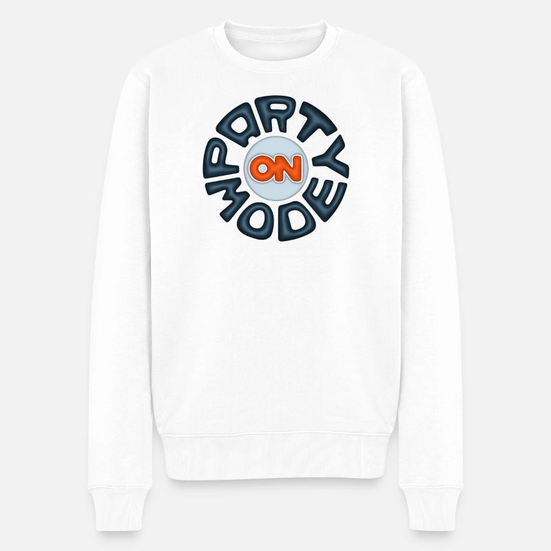 Party Mode On Festivals Raves Beach Feiern 3 D - Männer Premium Bio Pullover - Weiß