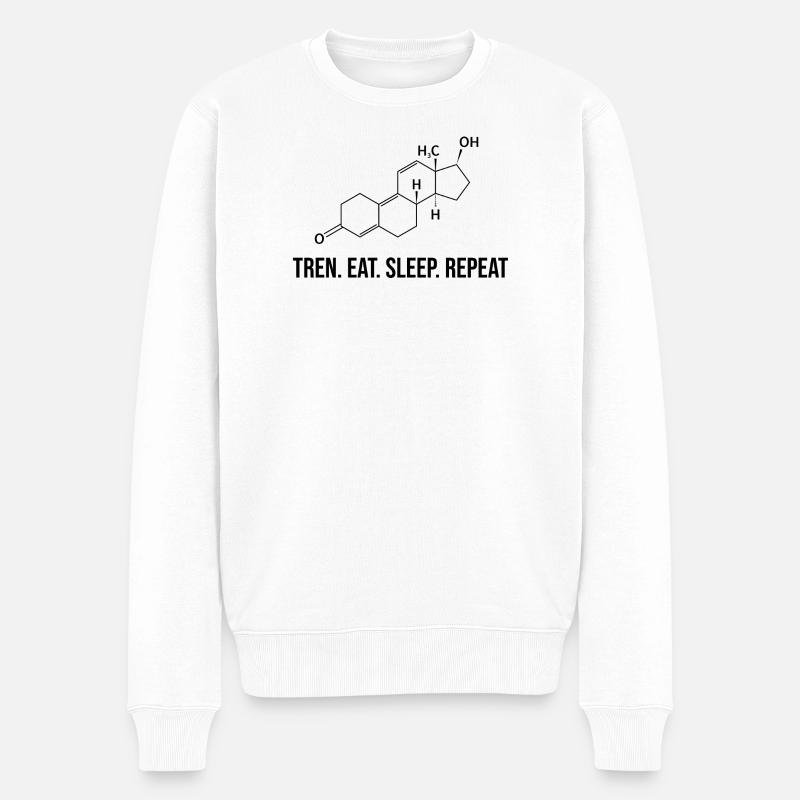 Tren. Eat. Sleep. Repeat - Männer Premium Bio Pullover - Weiß