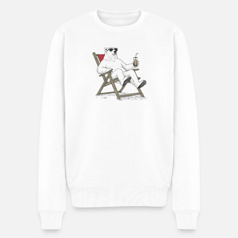 ChillBear - Männer Premium Bio Pullover - Weiß
