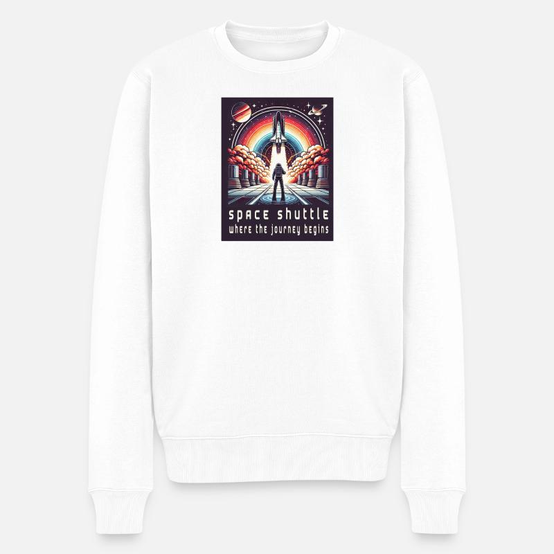 Navette spatiale - Le voyage commence - Pull Premium bio Homme - blanc