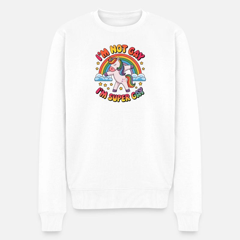 LGBTQ Pride Month - Ich bin nicht schwul, ich bin superschwul - Männer Premium Bio Pullover - Weiß