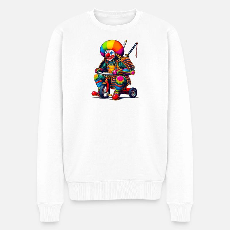 Samurai Clown - Männer Premium Bio Pullover - Weiß