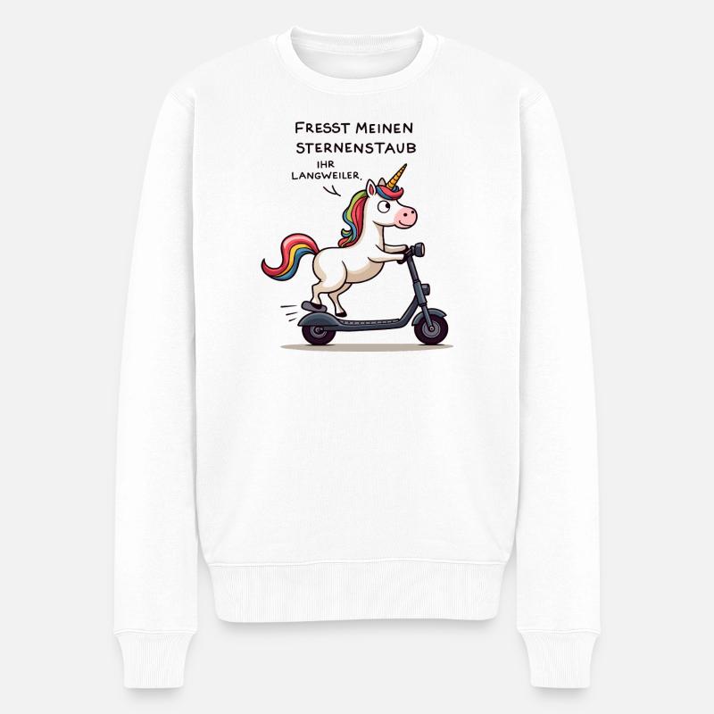 Trottinette Licorne - Pull Premium bio Homme - blanc
