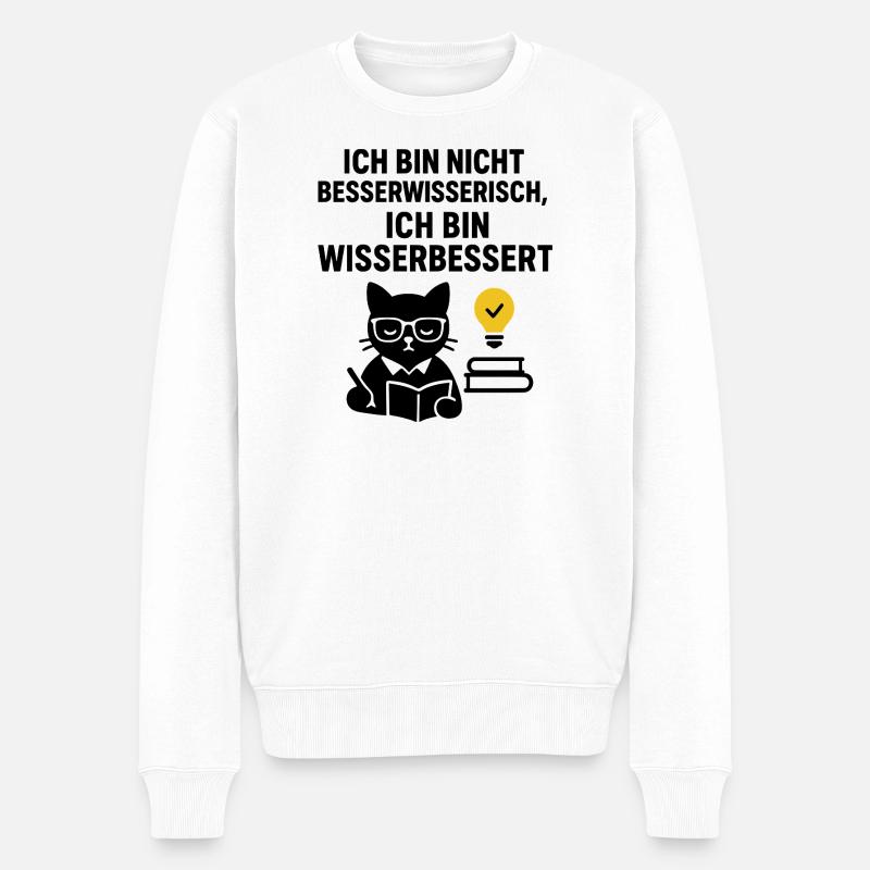 Besserwisser - Männer Premium Bio Pullover - Weiß