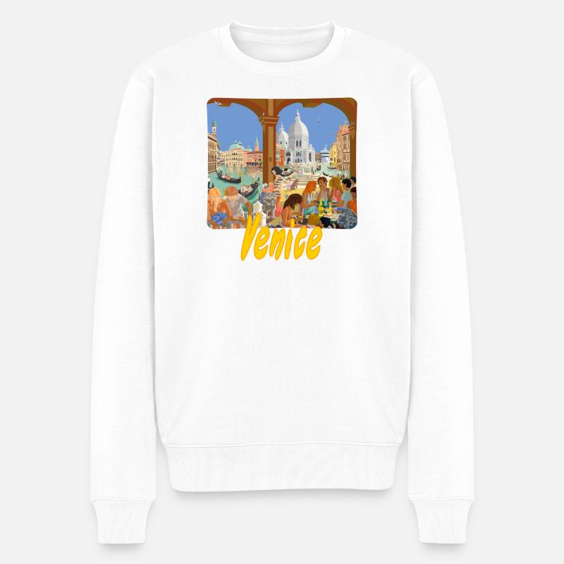 Venedig - Männer Premium Bio Pullover - Weiß