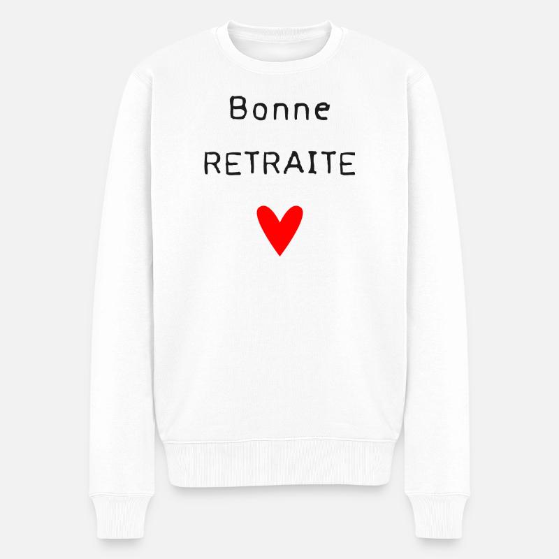 RETRAITE. BONNE RETRAITE. JOYEUSE RETRAITE - Pull Premium bio Homme - blanc