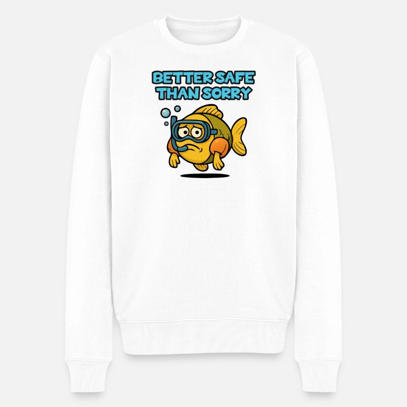 Plongée sécuritaire pour les poissons - Pull Premium bio Homme - blanc