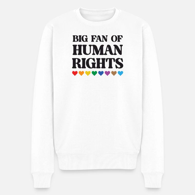 LGBTQ Pride Month - Großer Fan der Menschenrechte - Männer Premium Bio Pullover - Weiß