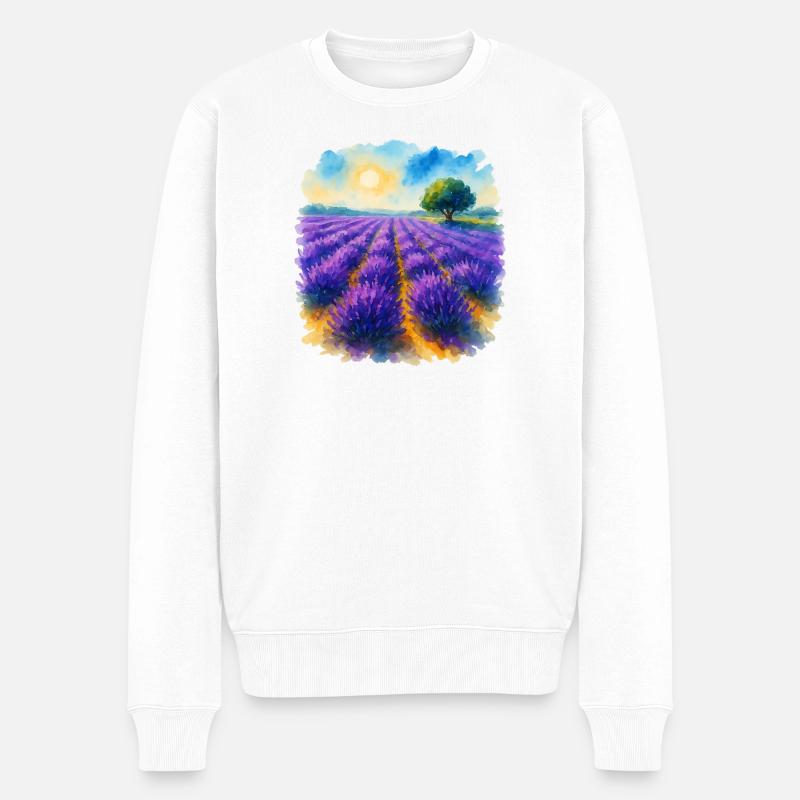 Champ de lavande - Pull Premium bio Homme - blanc