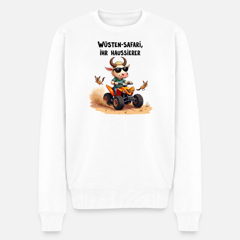 Wüsten - Stier - Männer Premium Bio Pullover - Weiß