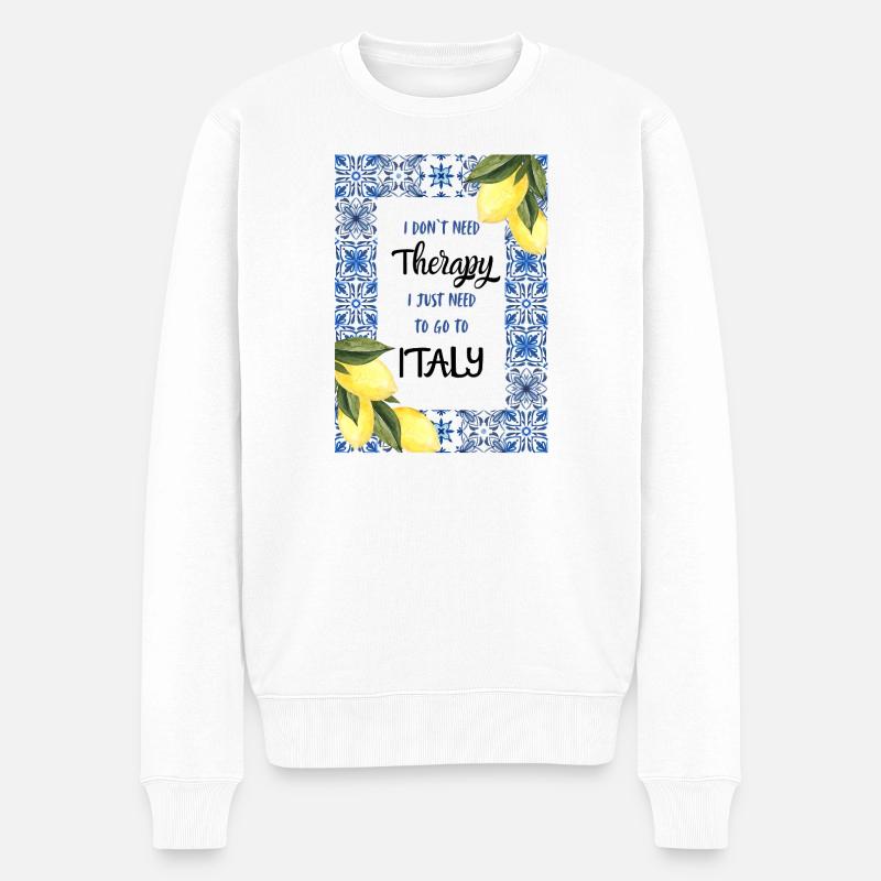 Italien Reise - Männer Premium Bio Pullover - Weiß