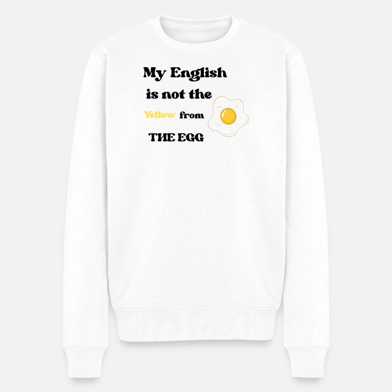 Frühstücks-Fried Egg Illustration - Männer Premium Bio Pullover - Weiß