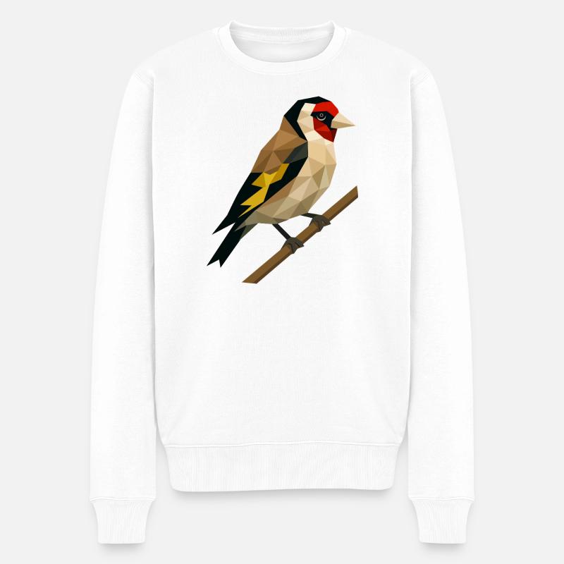 Chardonneret polygonal – Élégance géométrique - Pull Premium bio Homme - blanc