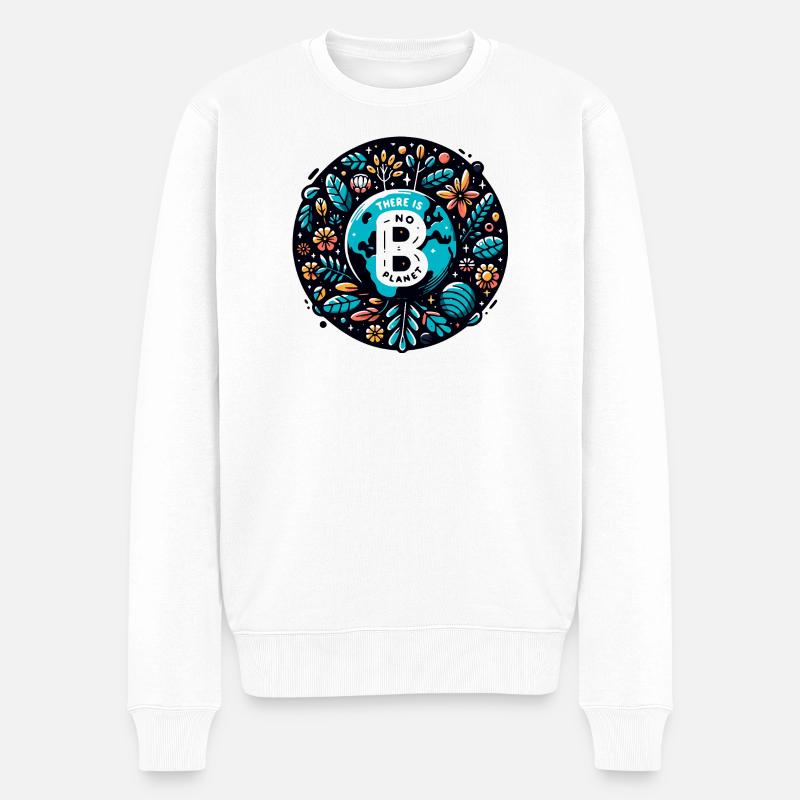 There Is No Planet B – Minimalist Earth - Männer Premium Bio Pullover - Weiß