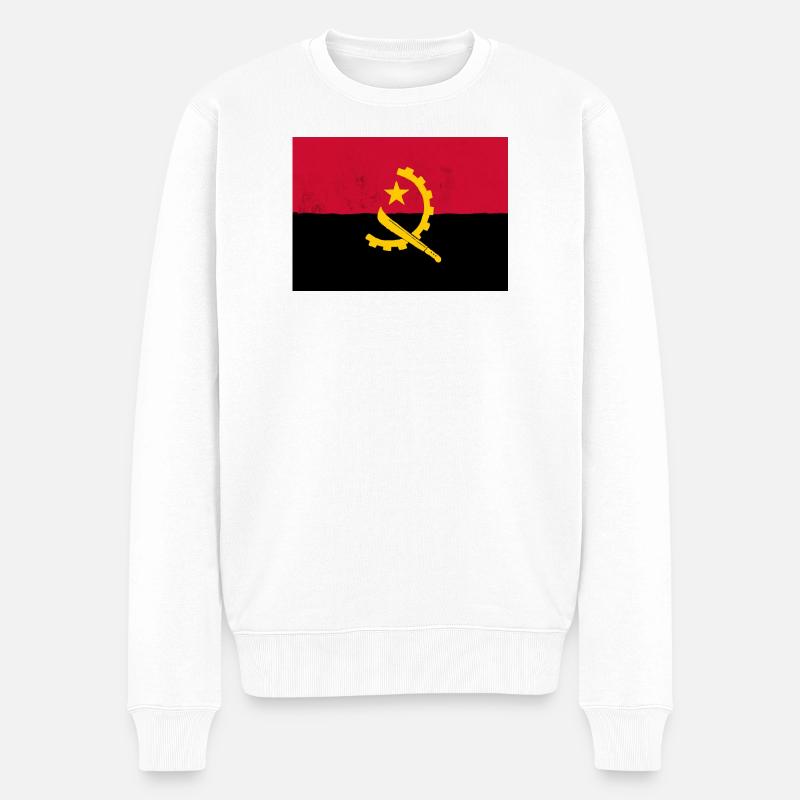 Le drapeau de l’Angola, symbole de fierté nationale - Pull Premium bio Homme - blanc