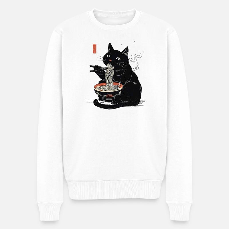 Ramen Kitty - Pull Premium bio Homme - blanc