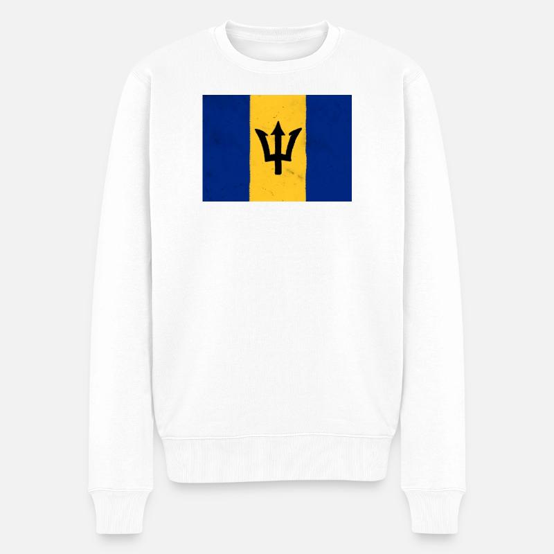 Flagge von Barbados - Männer Premium Bio Pullover - Weiß