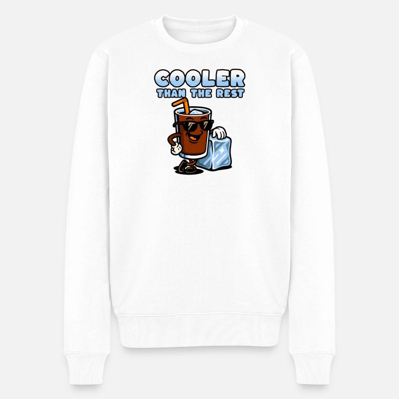 Cola-Figur mit Eiscreme und Sonnenbrille - Männer Premium Bio Pullover - Weiß