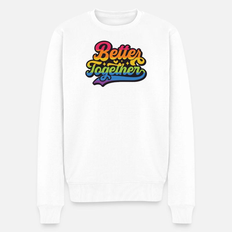 LGBT Pride Month - Gemeinsam besser - Männer Premium Bio Pullover - Weiß