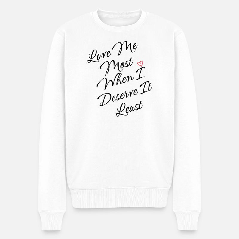 Skurriles Herzlinien-Kunstdesign - Männer Premium Bio Pullover - Weiß