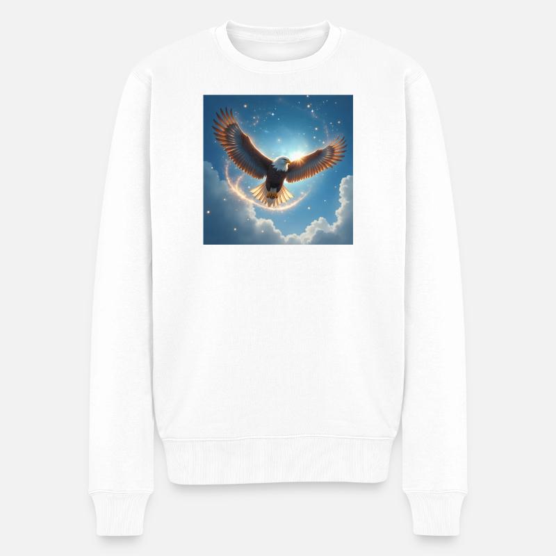 Animal Totem Aigle en Vol - Pull Premium bio Homme - blanc