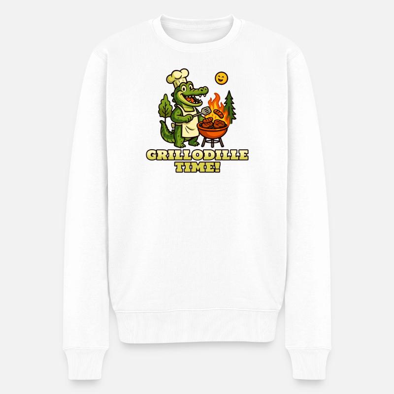 Grillodille-Zeit! - Männer Premium Bio Pullover - Weiß