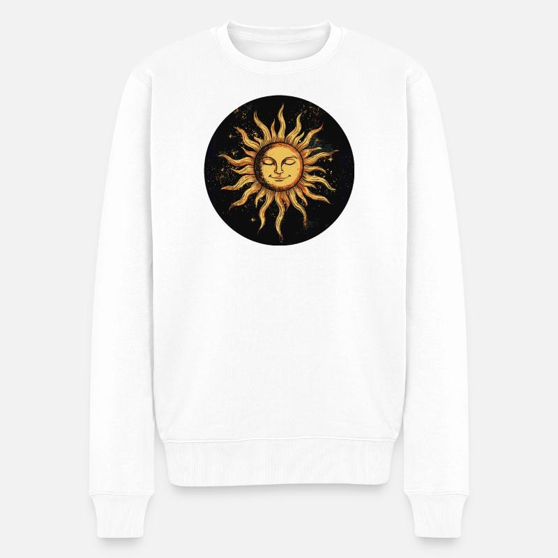 Sonne - Männer Premium Bio Pullover - Weiß