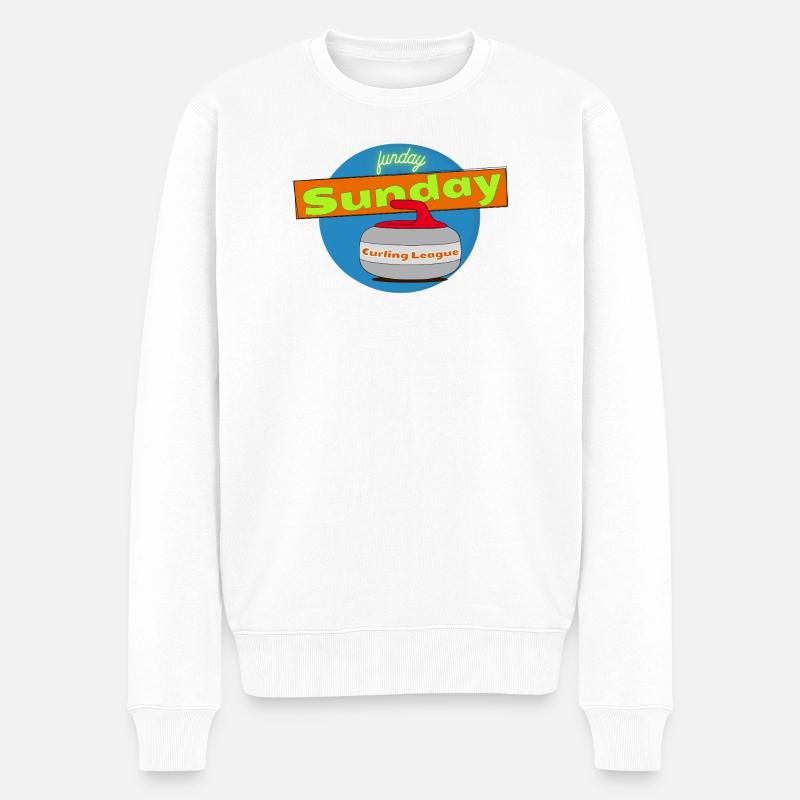 Conception de la ligue de curling Sunday Funday - Pull Premium bio Homme - blanc