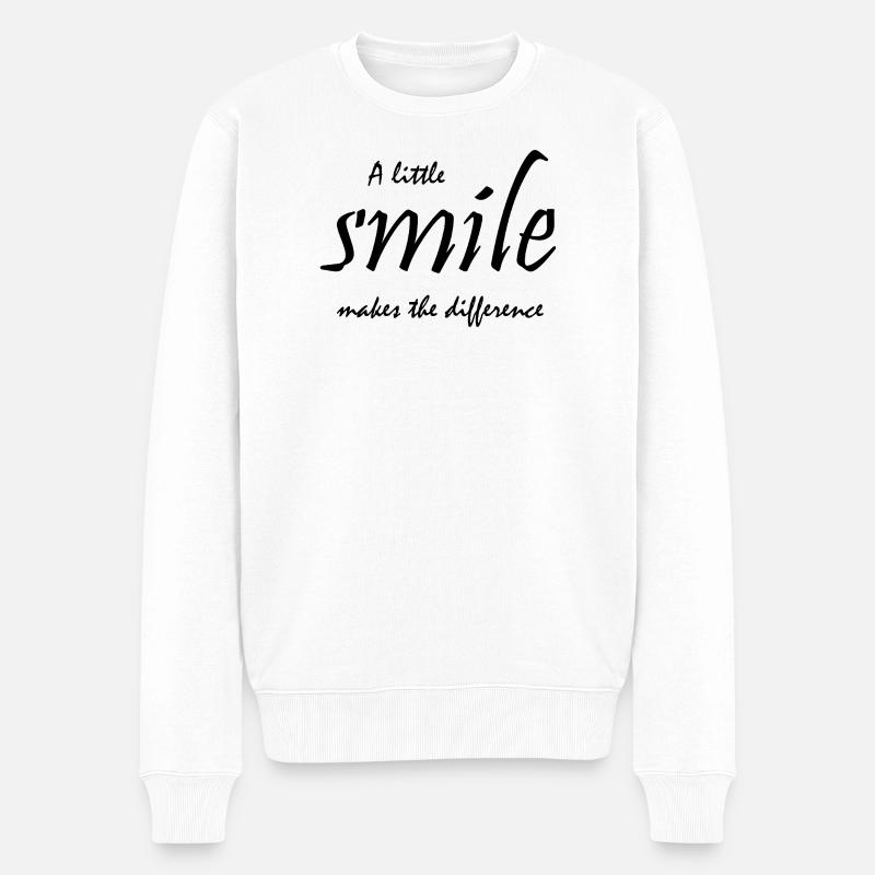 A little smile makes the difference - Männer Premium Bio Pullover - Weiß