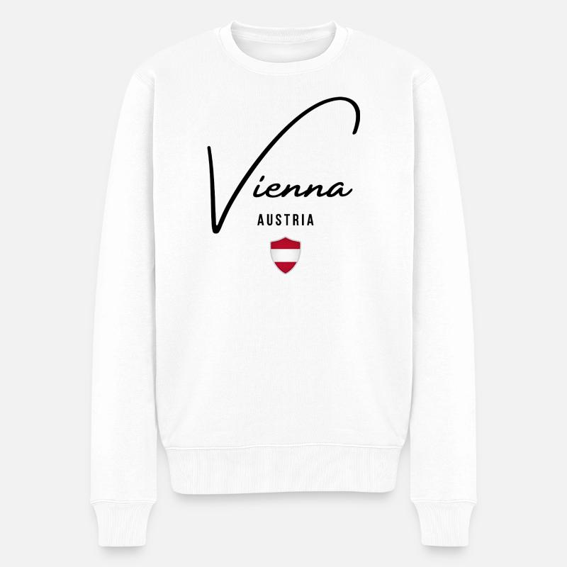 Ich liebe Wien, österreichischer Stolz - Männer Premium Bio Pullover - Weiß