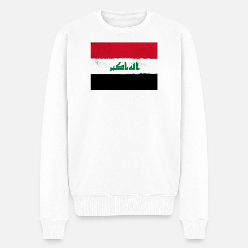 Flagge des Irak - Männer Premium Bio Pullover - Weiß