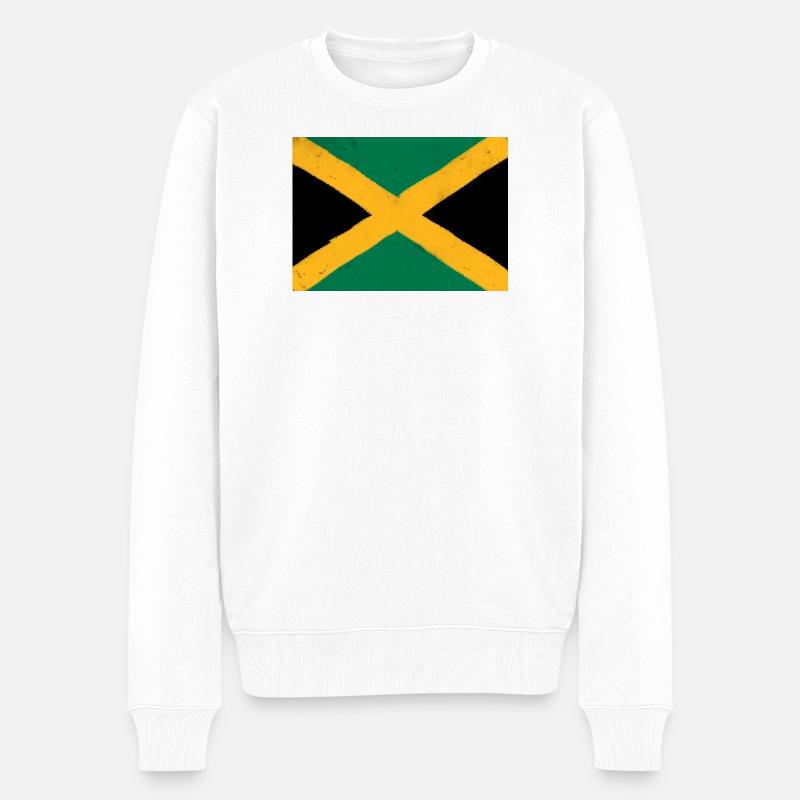 Drapeau de la Jamaïque - Pull Premium bio Homme - blanc