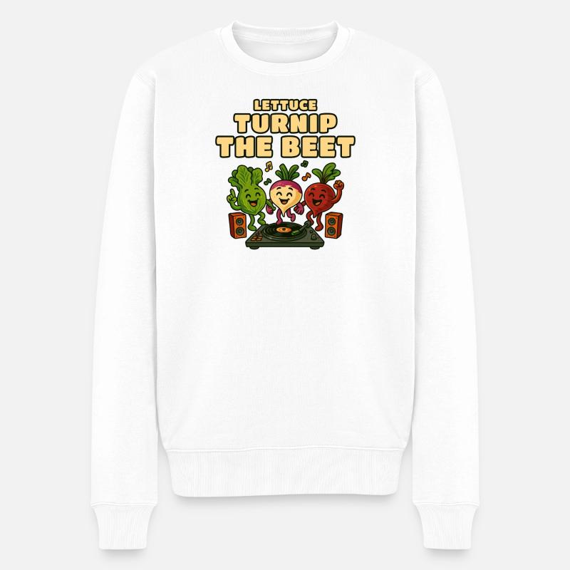 Groove DJ de la laitue, du navet et de la betterave - Pull Premium bio Homme - blanc