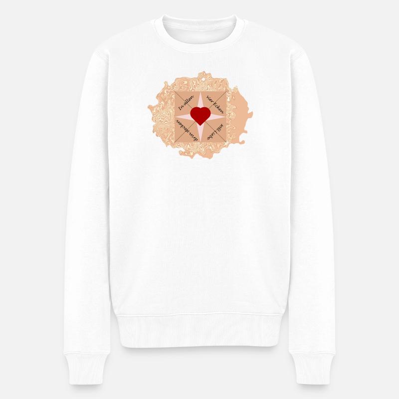 In allen vier Ecken soll Liebe drin stecken - Männer Premium Bio Pullover - Weiß