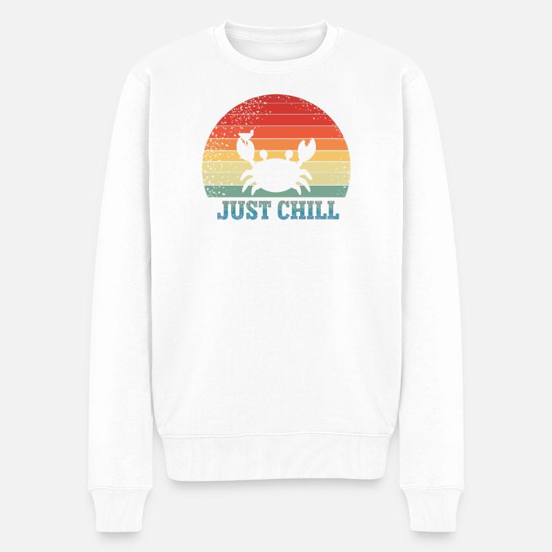 Just chill - Urlaubskrabbe - Männer Premium Bio Pullover - Weiß