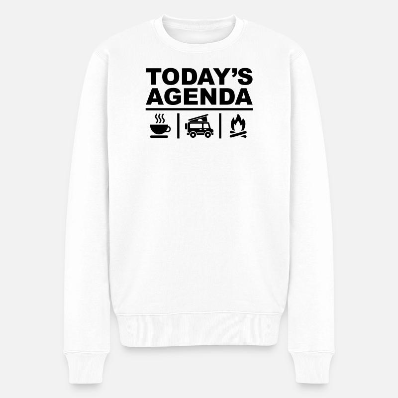 Todays Agenda - Männer Premium Bio Pullover - Weiß